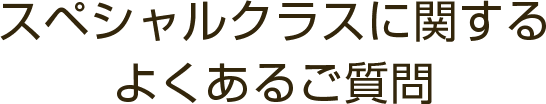 スペシャルクラスに関するよくあるご質問